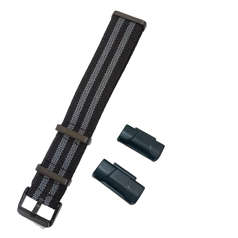 24mm Parachute Premium Striped Elastic Watch Strap Metal Adapters Kit for Casio GShock MIL-Shock DW-5600 DW-6900 G-5700 GA-100 GDF-100 GL-7200 GLS-5600 Series