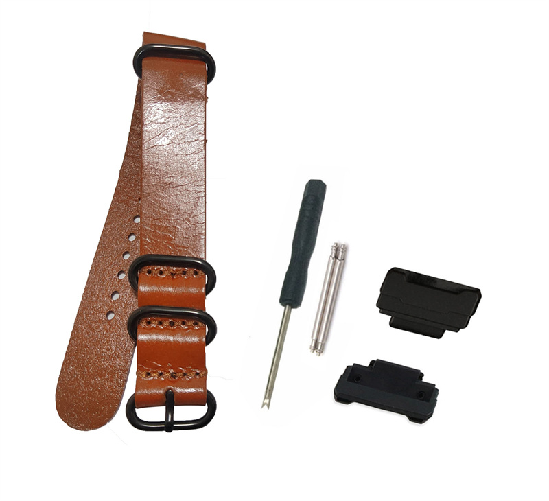 22mm Crazy Horse Oiled Leather One-Piece Military Watch Strap Metal Adapters for Casio GShock MIL-Shock DW-5600 DW-6900 G-5700 GA-100 GDF-100 GL-7200 GLS-5600 Series